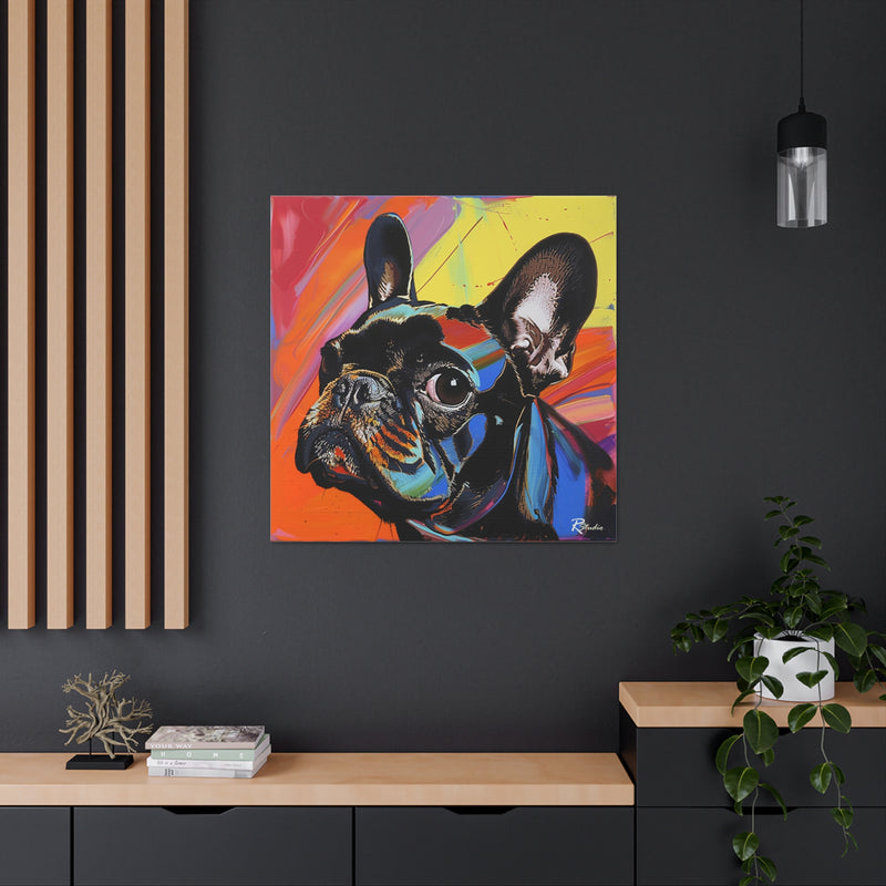 Colorful Pop Art French Bulldog Canvas Print - Multicolored Home Decor