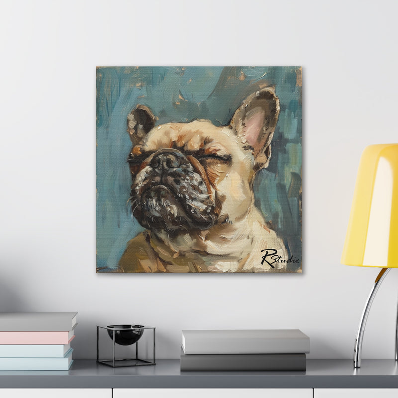 Colorful Fine Art French Bulldog Canvas Print - Multicolored Home Decor