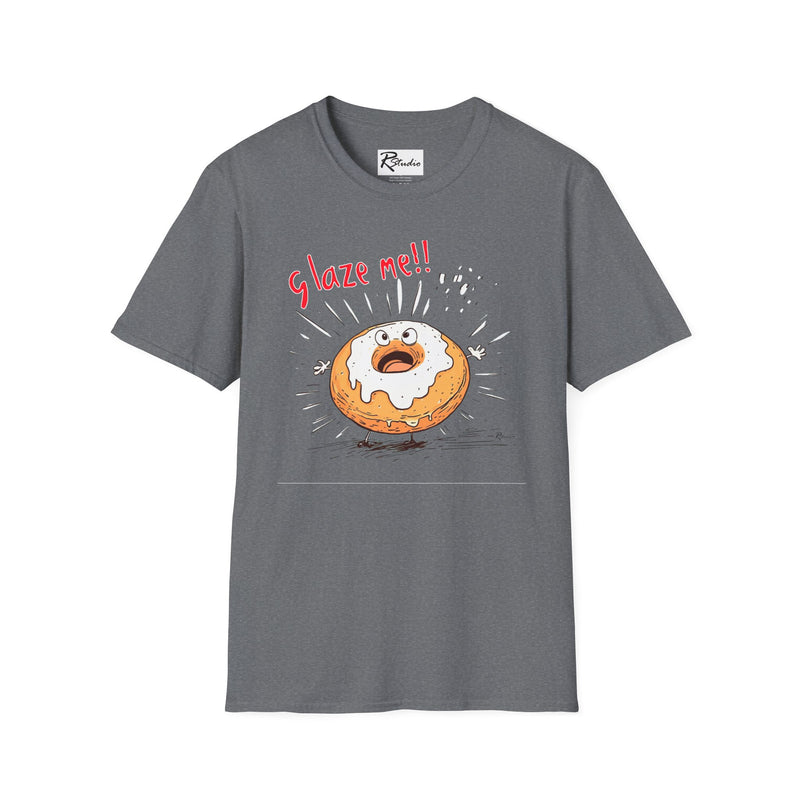 Naughty Nibbles Funny Adult Humor Cartoon Glazed Donut Unisex Soft-Style T-Shirt