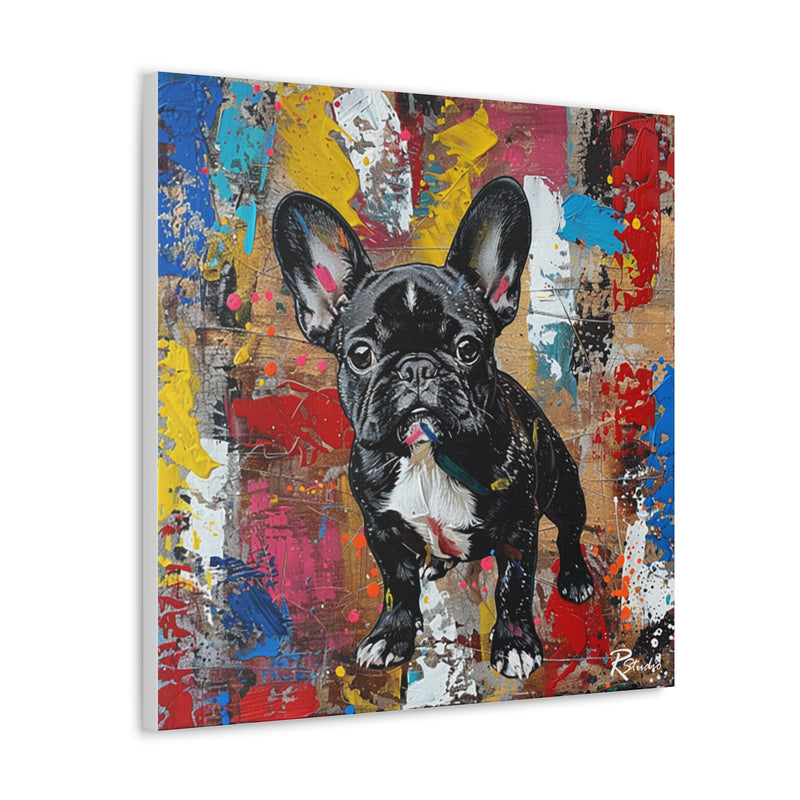 Colorful Modern Art French Bulldog Canvas Print - Multicolored Home Decor