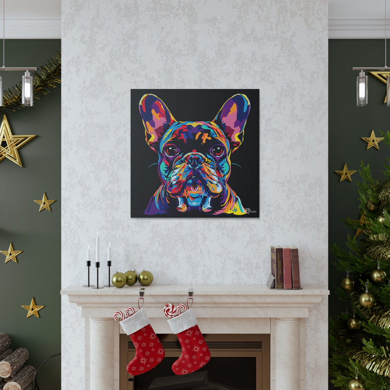 Colorful Pop Art French Bulldog Canvas Print - Multicolored Home Decor