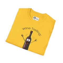 Naughty Nibbles Funny Adult Humor Cartoon Wine Bottle Unisex Soft-Style T-Shirt