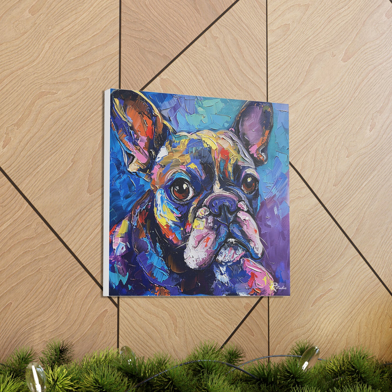 Colorful Fine Art French Bulldog Canvas Print - Multicolored Home Decor