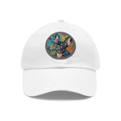 French Bulldog Design Dad Hat - Fine Art Inspired Vegan Leather Patch