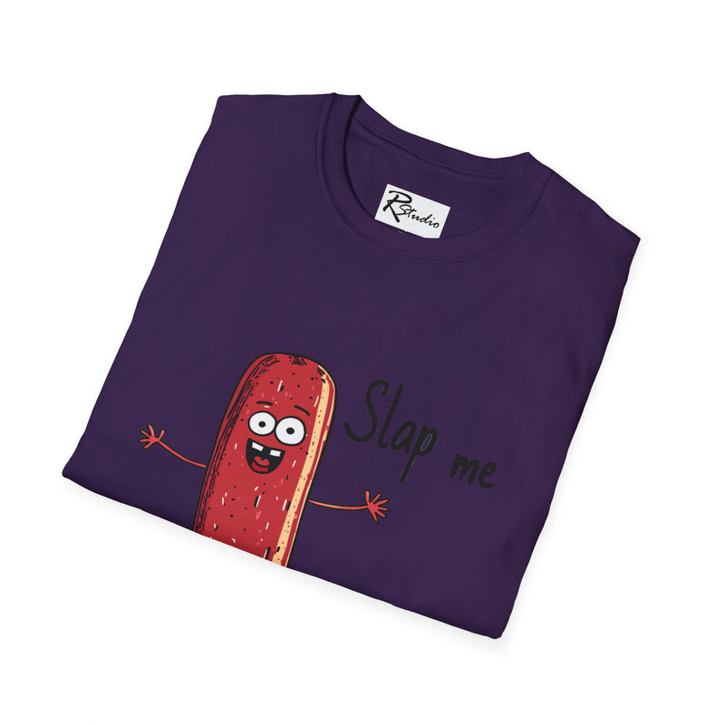 Naughty Nibbles Funny Adult Humor Cartoon Salami Unisex Soft-Style T-Shirt