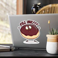 Naughty Nibbles Funny Adult Humor Boston Cream Donut Vinyl Kiss-Cut Decals - Durable & Removable