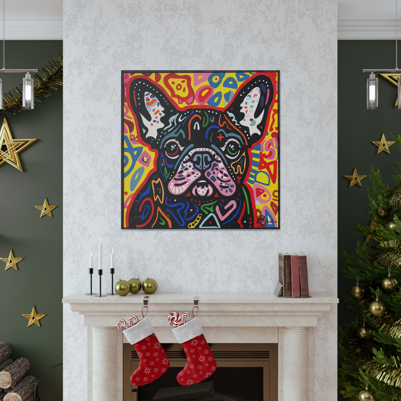 Colorful Modern Pop Art French Bulldog Canvas Print - Multicolored Home Decor