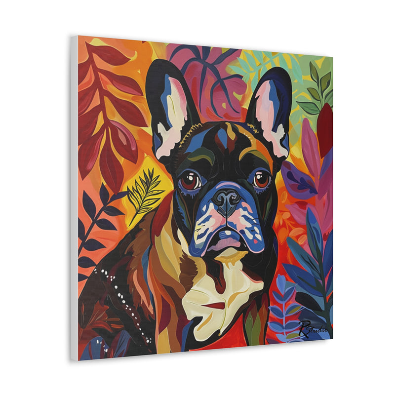 Colorful Fine Art French Bulldog Canvas Print - Multicolored Home Decor