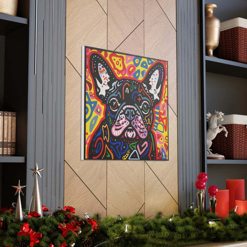 Colorful Modern Pop Art French Bulldog Canvas Print - Multicolored Home Decor