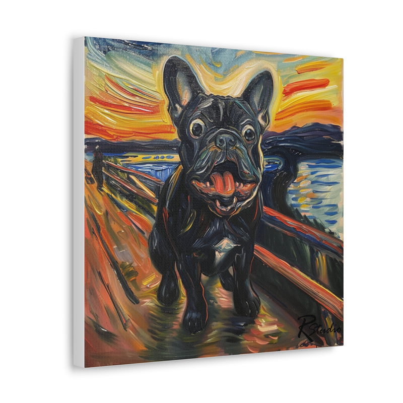 Colorful Fine Art French Bulldog Canvas Print - Multicolored Home Decor